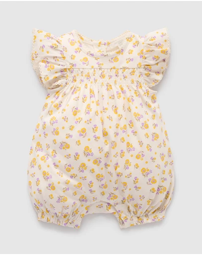 Purebaby - Luciana Shirred Romper -Kids-Babies