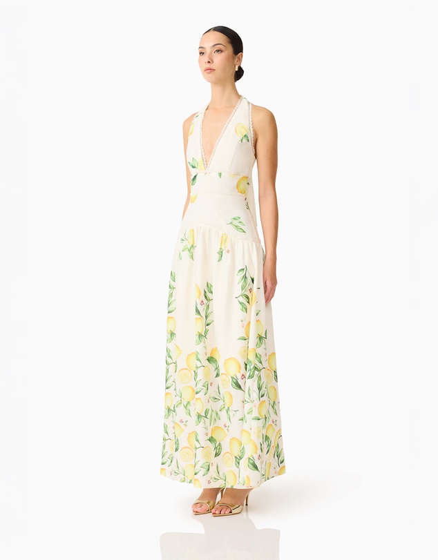Elliatt - Hana Halter Gown In Yellowmulti