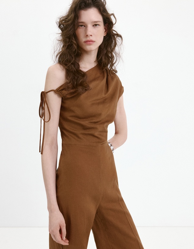 M.N.G - Asymmetric Linen Lyocell Jumpsuit