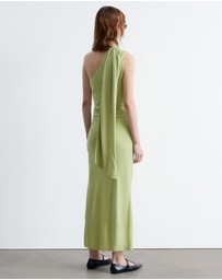 & Other Stories - One-Shoulder Scarf-Detail Midi Dress