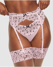 Ann Summers - Sexy Lace Flocked Suspender Belt