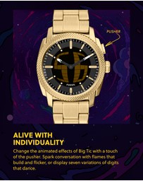 Fossil - Machine Gold Tone Analogue-Digital Watch
