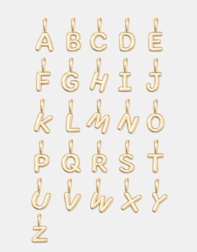 Luna Rae - Gold Vermeil - Paperclip Bubble Letter T Necklace