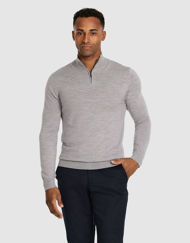 Tarocash - Asher Merino Wool Zip Knit