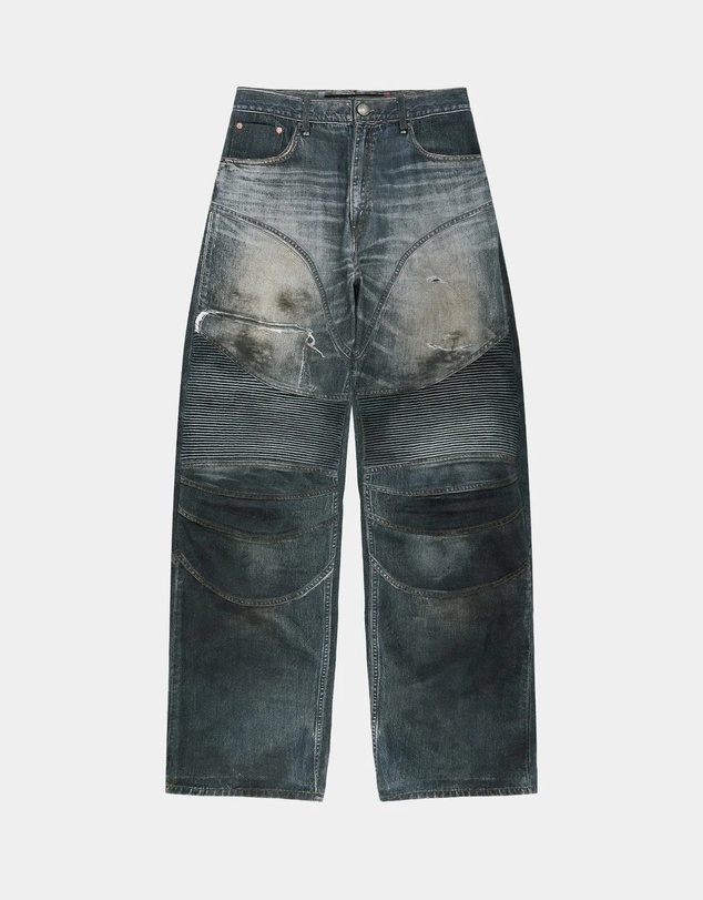 Andersson Bell - Denim Trompe-L'oeil Graphic Biker Jeans - Unisex