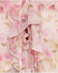 Petal & Pup - Ismena Tie Front Top - Blurred Pink Floral