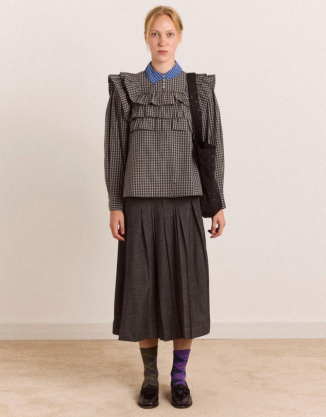 Damson Madder - Shay Mini Check Blouse