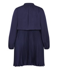 City Chic - Halle Long Sleeve Pleat Mini Dress