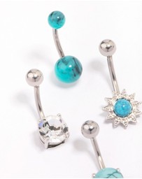 Lovisa - Surgical Steel Sunflower Belly Piercing 4-Pack