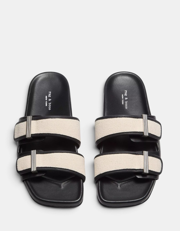 rag & bone - Rue Canvas Leather Slide