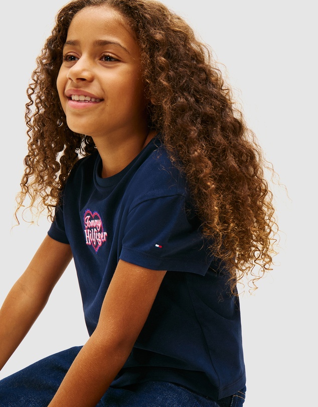 Tommy Hilfiger - Heart Embroidery Logo Jersey T-Shirt - Teens
