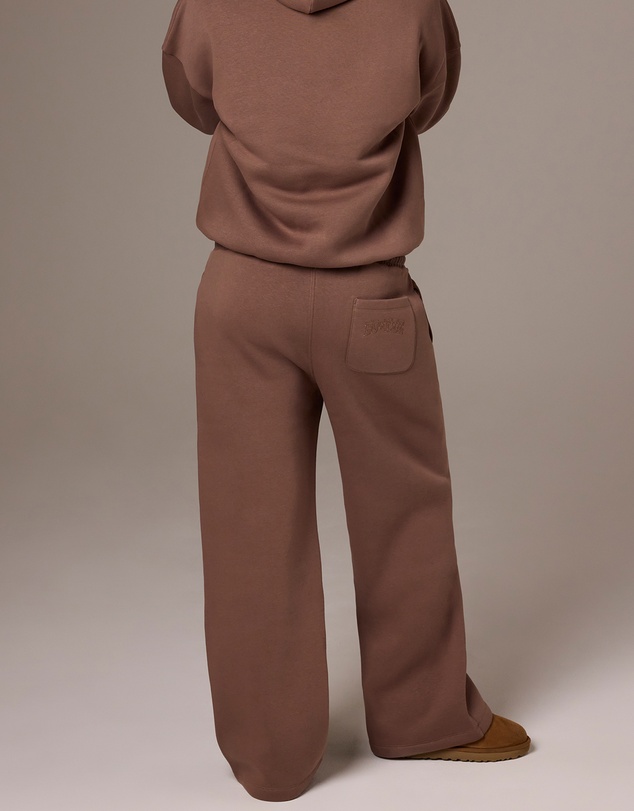 BO+TEE - Cosy Coffee Run Brushed Jersey Wide-Leg Joggers