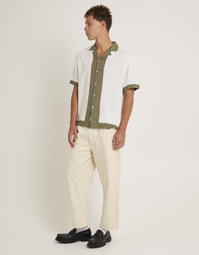 Arvust - Border Linen Short Sleeve Shirt