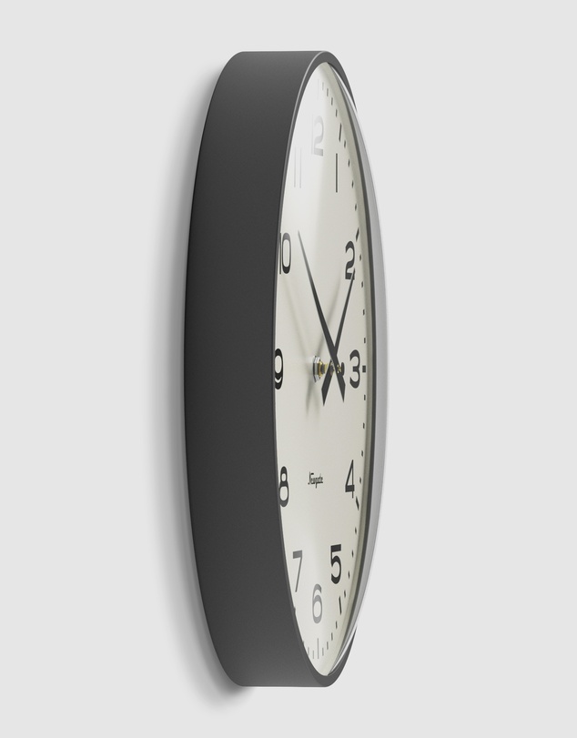 Newgate - Newgate Radio City Wall Clock Black Arabic Dial - Matte Blizzard Grey