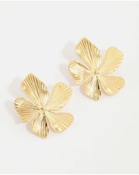Lovisa - Gold Plated Textured Flower Studs