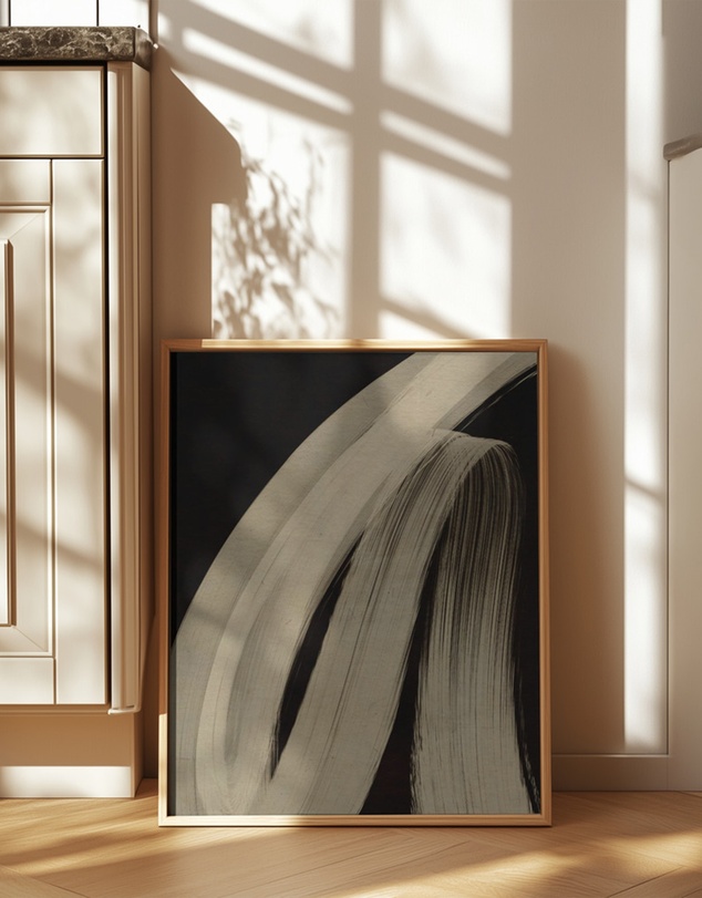 Olive et Oriel - Beige Strokes No 1 by Treechild Art Print