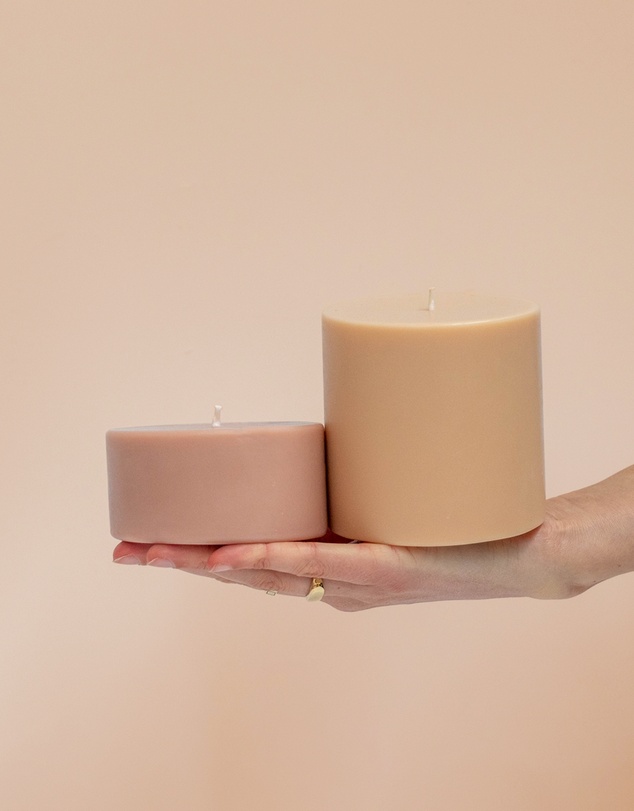 porter green - escc large pillar candle soy-blend unscented candles