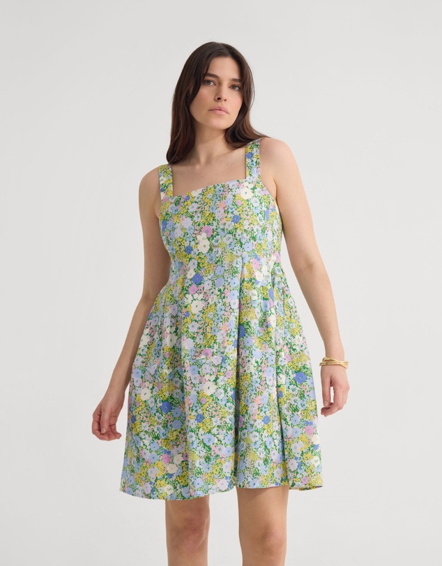 Oxford - Terra Ditsy Floral Linen Dress