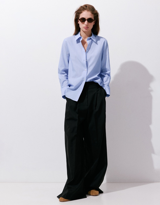 M.N.G - Cotton and Lyocell Blend Straight Shirt