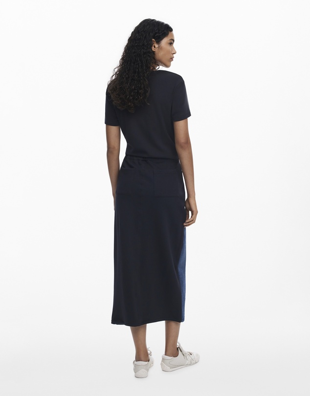 Desigual - Combined denim midi skirt
