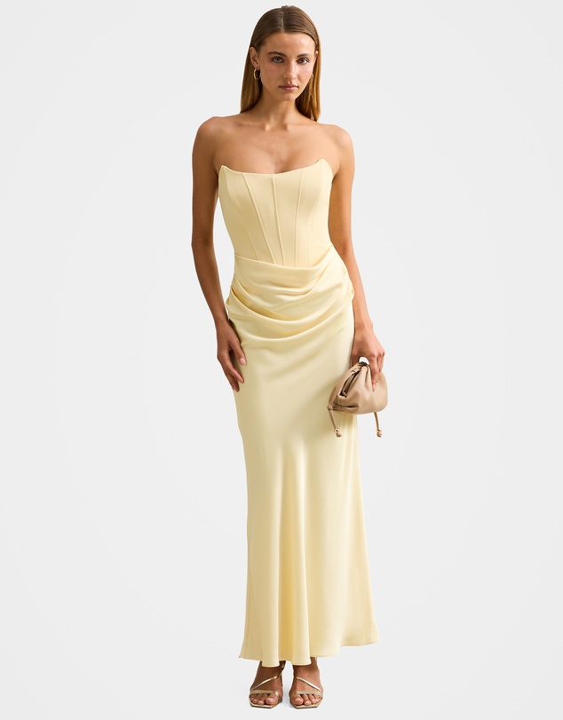 Isra Drape Strapless Maxi Dress by Forever New Online | THE ICONIC |  Australia