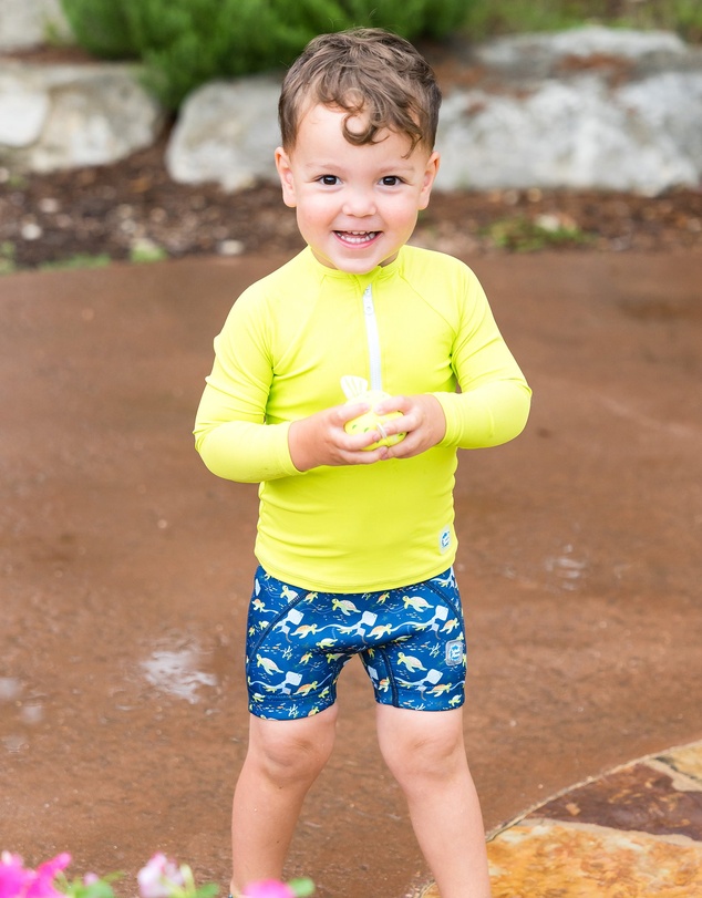 Splash About - Long Sleeve Rashies - Turtle Tide & Lime