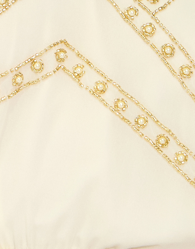 Belle & Bloom - Golden Mark Beaded Trim Mini Dress
