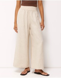 AERE - Tori Cropped Linen Pants