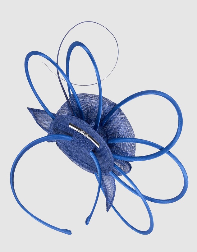 Max Alexander - Sinamay Blue Flower Racing Fascinator