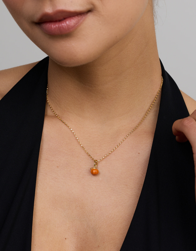 Michael Hill - Thanksgiving Pumpkin Pendant with Orange Enamel in 18kt Yellow Gold Vermeil