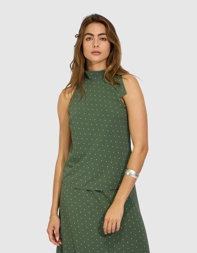 Belle & Bloom - Bare It All Bias Tie Neck Top