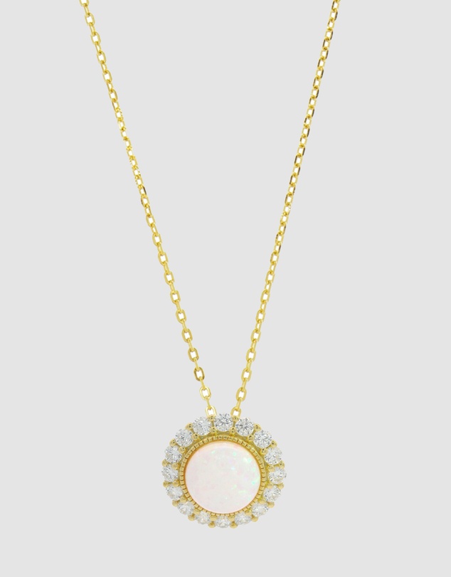 Georgini - Georgini Opal Glow Marrinawi White Created Opal Gold Pendant