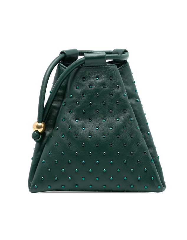 Pre-Loved by Azura Reborn - Pre-Loved Mini Lambskin Crystal Embellished Triangle Handbag