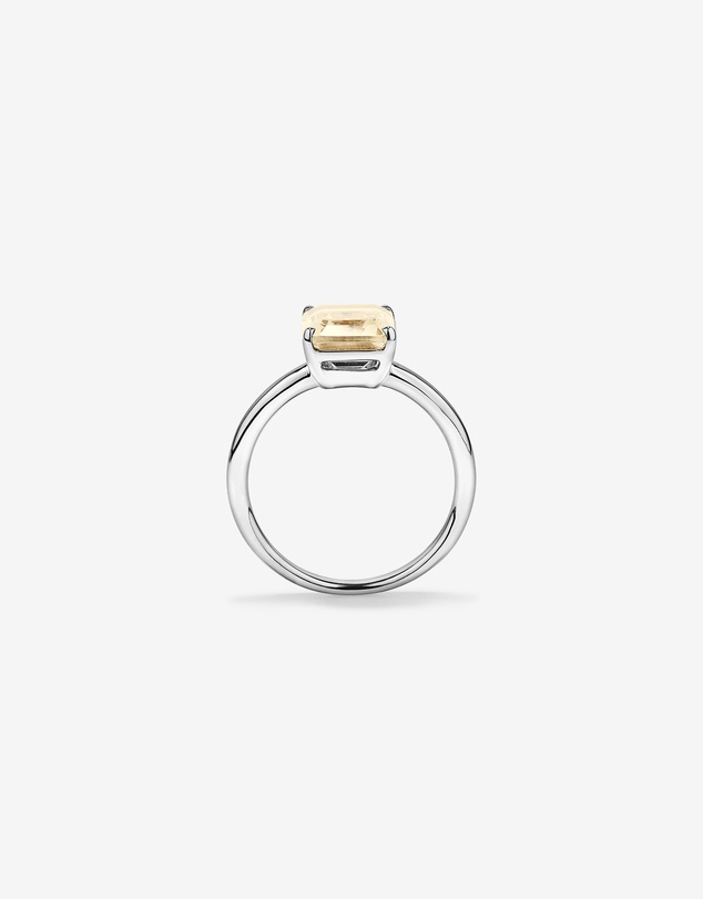 Michael Hill - Emerald Cut Soft Champagne Citrine Solitaire Ring in Sterling Silver