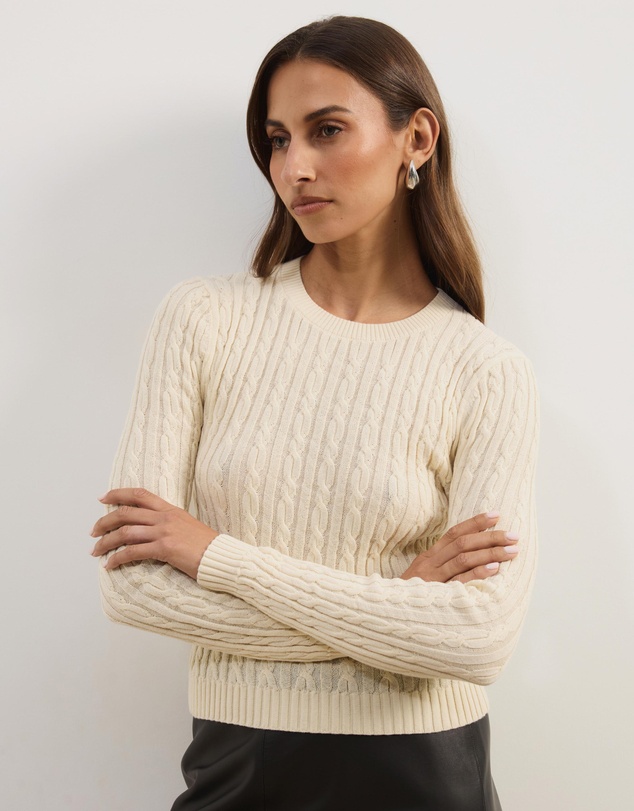 Atmos&Here - Tessa Crewneck Cable Knit Sweater