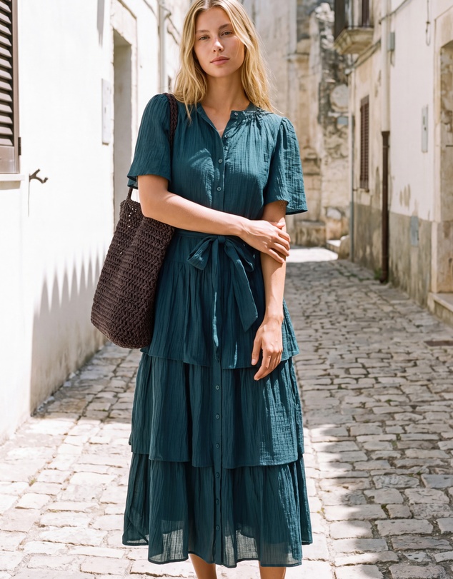 The Fated - Mali Tiered Midi Dress