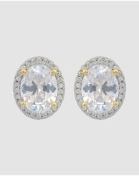 Georgini - GEORGINI MIDNIGHT VELVET LIMITED EDITION SELENE TWO-TONE MOONLIGHT OVAL EARRINGS