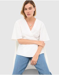 Seed Heritage - Cotton Poplin Wrap Top
