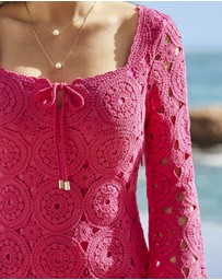 Sosandar - Crochet Tie Detail Dress