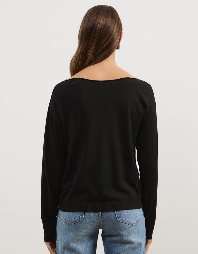 Atmos&Here - Riva Off Shoulder Fine Knit Top With Long Batwing Sleeve