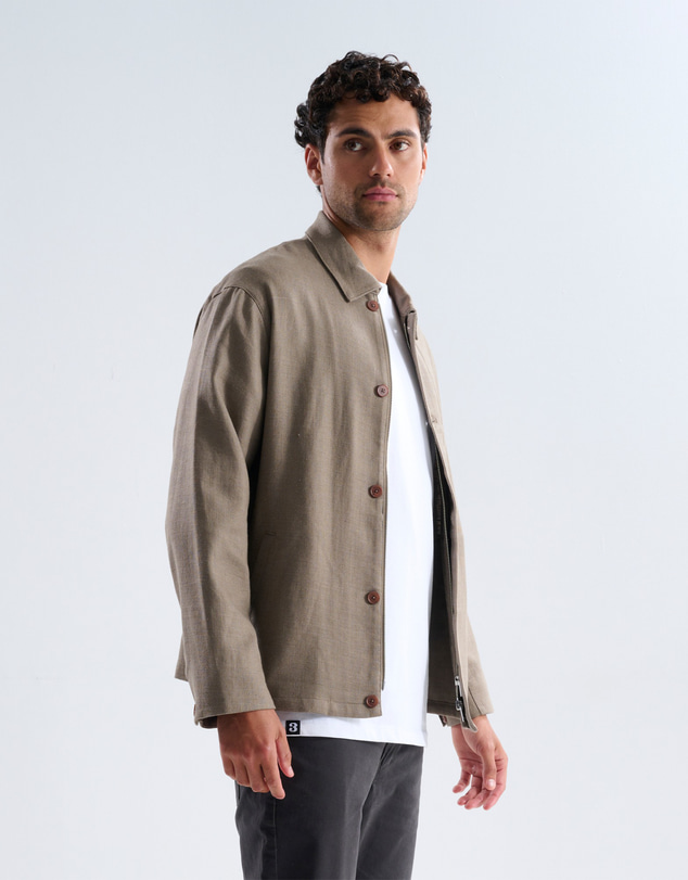 3 Wise Men - 3 Wise Men Archer Linen Jacket - Brown