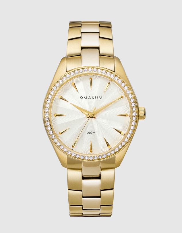 Maxum - Sydney - White Dial, Gold Tone Case & Bracelet