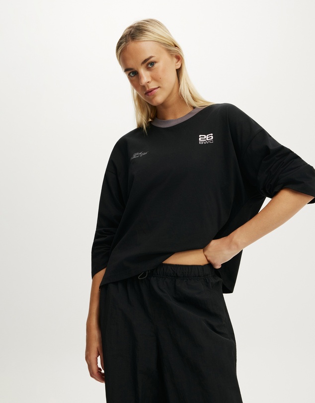 Cotton On Body Active - Long Sleeve Boxy Graphic Crew Sweat
