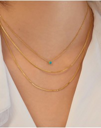 Ania Haie - Gold Bezel-Set Lab-Created Turquoise Solitaire Necklace