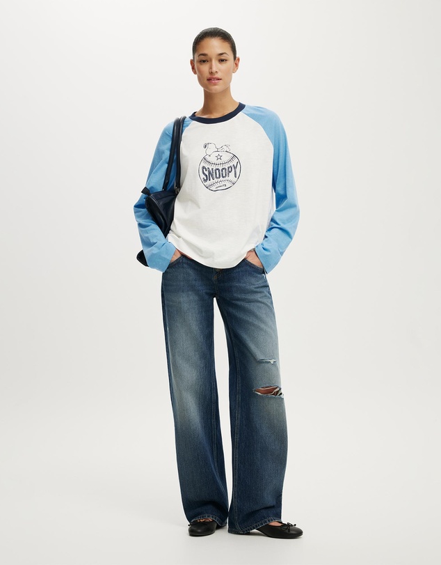 Cotton On - The Lcn Raglan Ls Graphic Tee