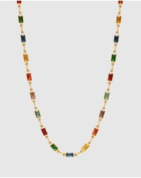 Nialaya Jewellery - Men's Rectangle Tennis Necklace