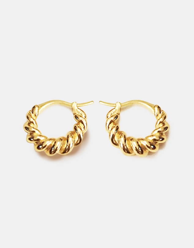 Ichu - Croissant Twist Hoop Gold