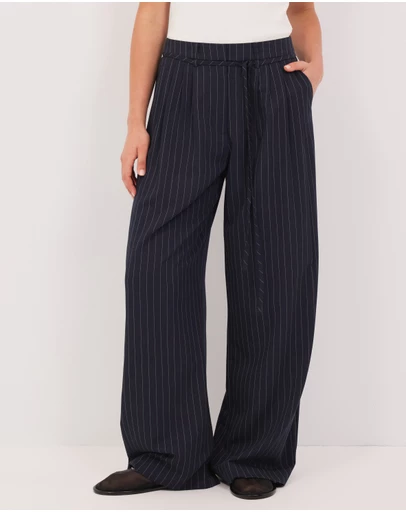 Calli - Rhode Pinstripe Wide Leg Pants