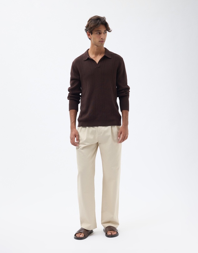 AERE - Organic Cotton Long Sleeve Polo