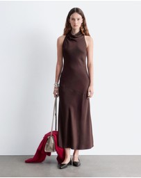 & Other Stories - Cowl-Neck Satin Midi Dress